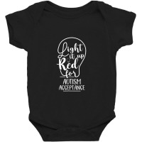 Autism Awareness Autism Acceptance Light It Up Red Baby Bodysuit | Artistshot