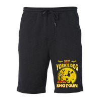 My Yorkie Yorkshire Terrier Dog Rides Shotgun Fleece Short | Artistshot