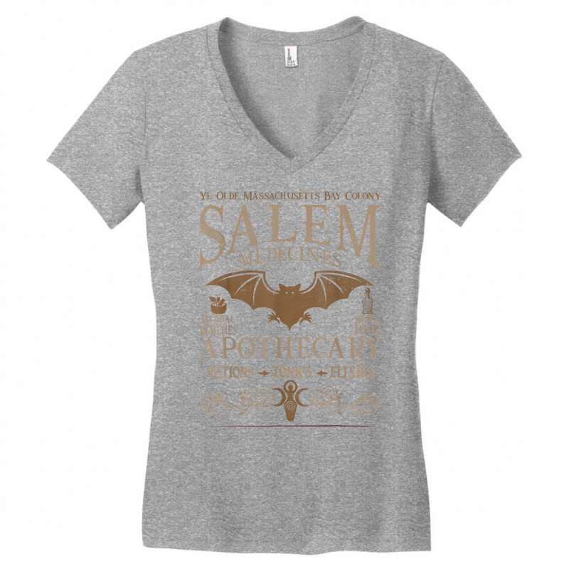 Salem Apothecary Herbalist Witch Wiccan Halloween  Beige T Shirt Women's V-Neck T-Shirt by caroldian | Artistshot