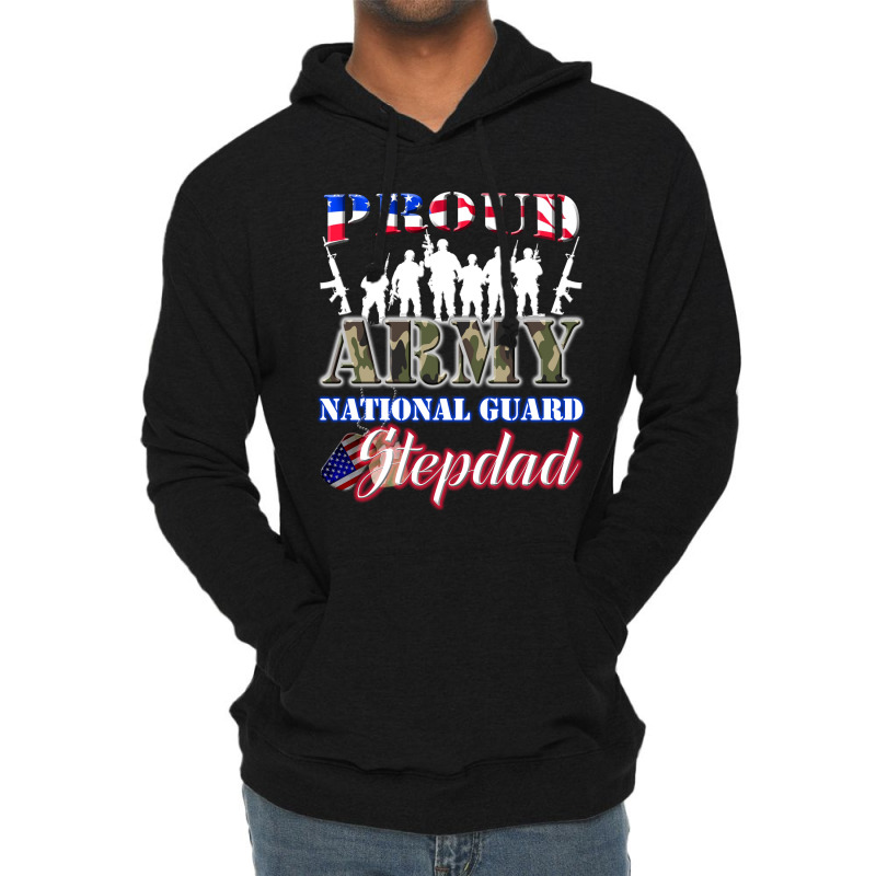 Proud Army National Guard Stepdad Tee U.s. Military Gift Lightweight Hoodie | Artistshot