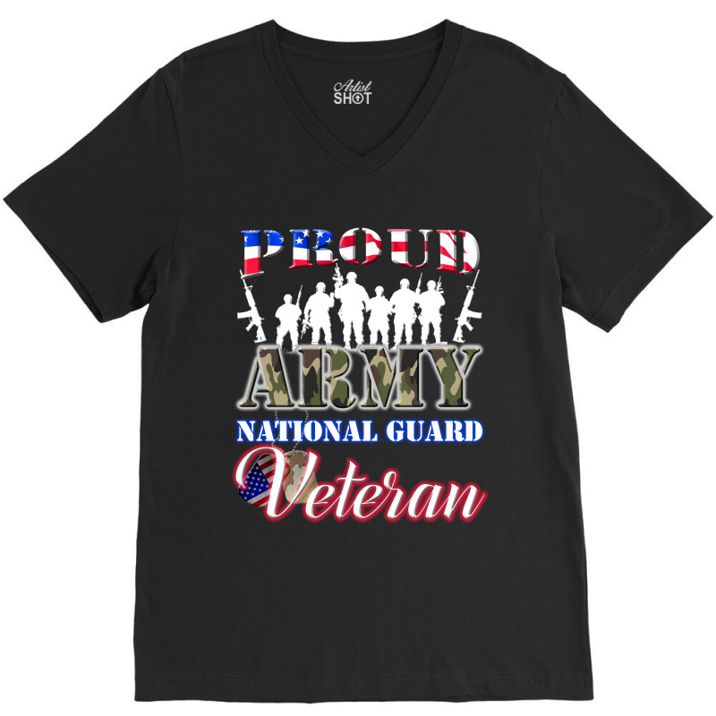 Proud Army National Guard Veteran Tee U.s. Military Gift V-neck Tee | Artistshot