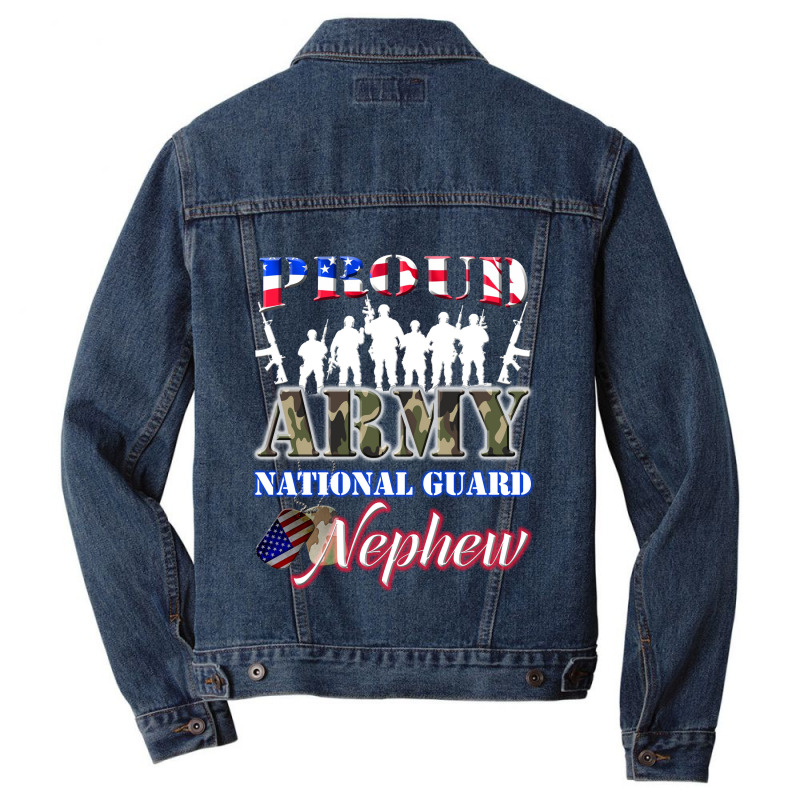 Proud Army National Guard Nephew Tee U.s. Military Gift Men Denim Jacket | Artistshot