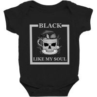 Skull Black Like My Soul Skull Mug Mushrooms Leafs Teabag Baby Bodysuit | Artistshot