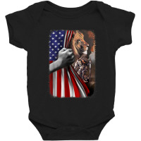 Patriot Child Of God Warrior Of Christ Jesus Lion Of Judah 036 Baby Bodysuit | Artistshot