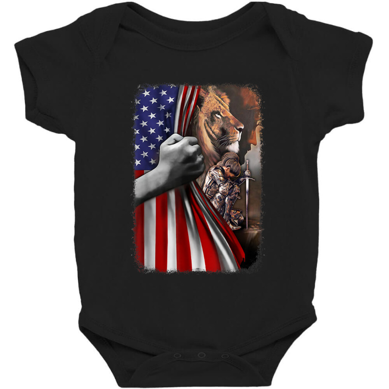 Patriot Child Of God Warrior Of Christ Jesus Lion Of Judah 036 Baby Bodysuit | Artistshot