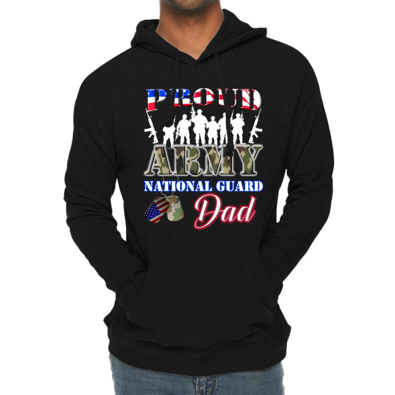 Proud Army National Guard Dad Tee U.s. Military Gift Lightweight Hoodie | Artistshot