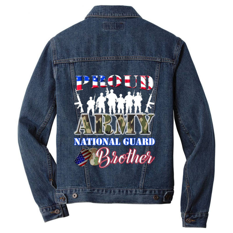 Proud Army National Guard Brother Tee U.s. Military Gift Men Denim Jacket | Artistshot