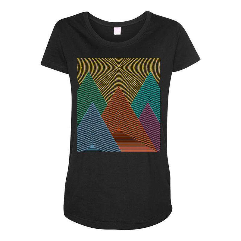 Geometric T Shirt Geometry Mountain T Shirt Maternity Scoop Neck T ...