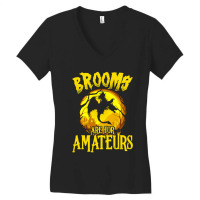 Brooms Are For Amateurs Dragon Riding Witches Halloween Women's V-neck T-shirt | Artistshot