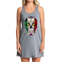 Skull Cinco De Mayo Sugar Skull Mexican Flag Stripes Calavera Tank Dress | Artistshot