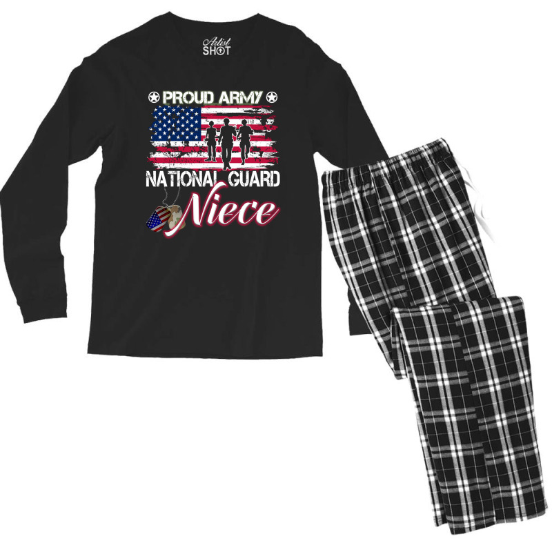 Proud Army National Guard Niece - U.s. Military Gift Men's Long Sleeve Pajama Set | Artistshot