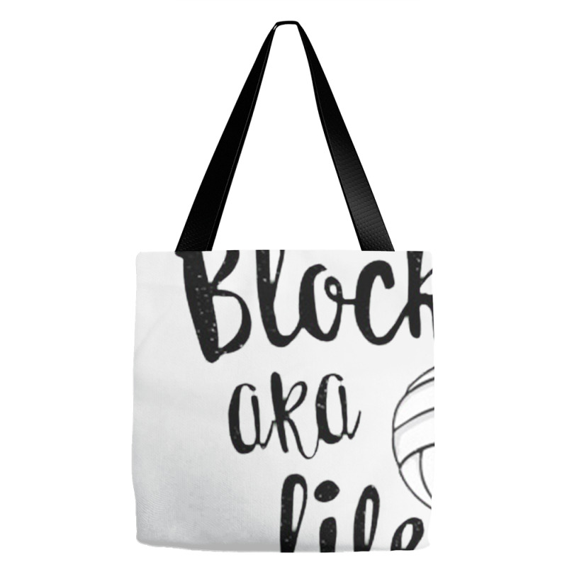 Blocker Aka Life Saver Funny Volleyball T Shirt Defense [converted] Co Tote Bags | Artistshot