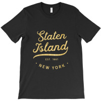 Claassic Retro Vintage Staten Island Woodgrain Nyc Usa Casual T-shirt | Artistshot