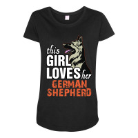 This Girl Loves Her German Shepherd Maternity Scoop Neck T-shirt | Artistshot