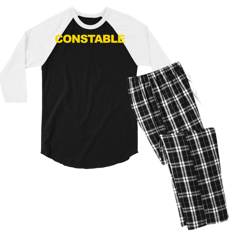 Constable Front Back Print Police Law Enforcement Constable T Shirt Men's 3/4 Sleeve Pajama Set | Artistshot