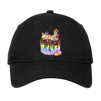 Whimsical Rainbow Birthday Cake T  Shirt Rainbow Chocolate Cake With M Adjustable Cap | Artistshot