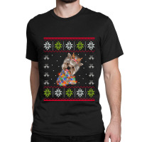 Christmas Lights Yorkshire Terrier Dog Santa Tree Xmas Gift Classic T-shirt | Artistshot