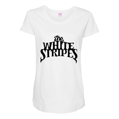 The White Stripes Maternity Scoop Neck T-shirt Designed By Munil