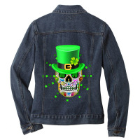 Skull Irish Sugar Skulls Paddys St Patricks Day Calavera Mexican 708 Ladies Denim Jacket | Artistshot