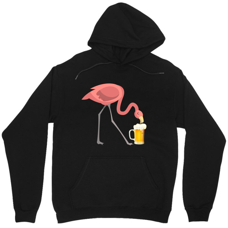 Flamingo Drinking Beer T-shirt Bird Lover Alcohol Party Tee Unisex Hoodie by LisaSnyder | Artistshot