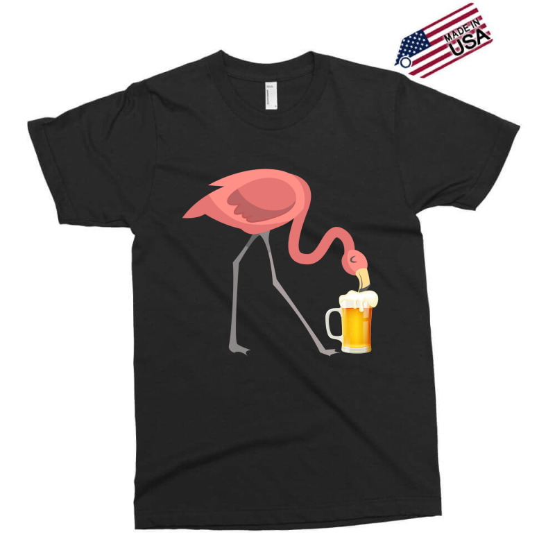 Flamingo Drinking Beer T-shirt Bird Lover Alcohol Party Tee Exclusive T-shirt by LisaSnyder | Artistshot