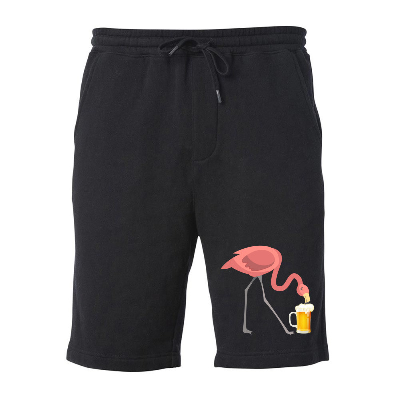 Flamingo Drinking Beer T-shirt Bird Lover Alcohol Party Tee Fleece Short by LisaSnyder | Artistshot