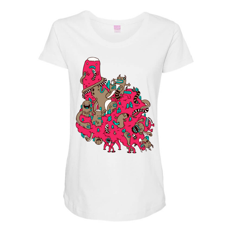 Psychedelic Smoke In Pink Maternity Scoop Neck T-shirt by DitreamX | Artistshot