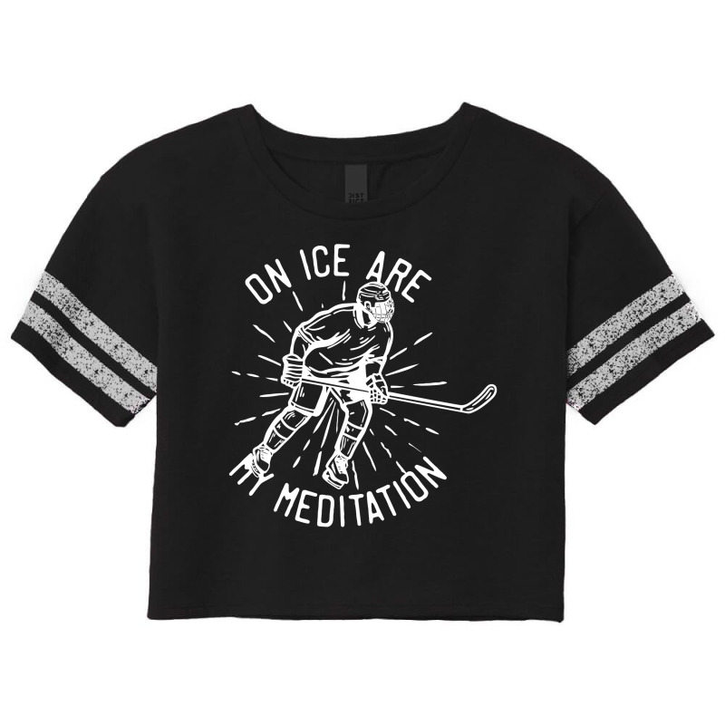 On Ice Are My Meditation Hockey Scorecard Crop Tee by putridayanah | Artistshot