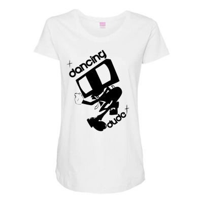 Dancing Dude Maternity Scoop Neck T-shirt Designed By Icang Waluyo