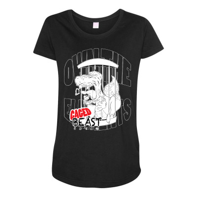 Ote Caged Beast Wht Out Maternity Scoop Neck T-shirt Designed By Icang Waluyo