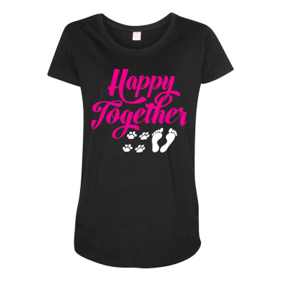 Happy Together With Pet Maternity Scoop Neck T-shirt Designed By Icang Waluyo
