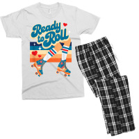 Retro Vintage Ready To Roll Roller Skate Design T Shirt Men's T-shirt Pajama Set | Artistshot