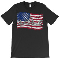 Roller Coaster American Flag Vintage T Shirt T-shirt | Artistshot