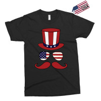 Top Hat - Sunglasses - Mustache - American Flag Patriotic Exclusive T-shirt | Artistshot