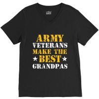 Us Army Veterans Make The Best Grandpas Faded Grunge V-neck Tee | Artistshot