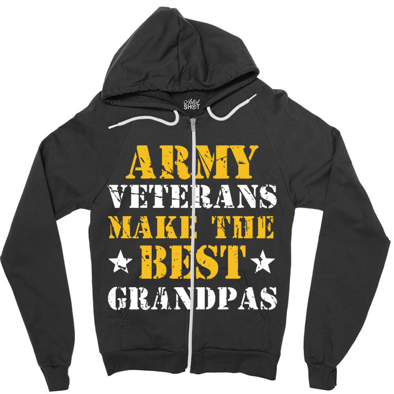 Us Army Veterans Make The Best Grandpas Faded Grunge Zipper Hoodie | Artistshot