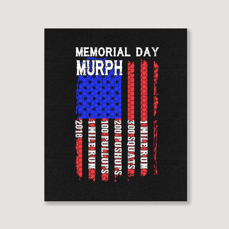 Memorial Day Murph Patriotic Flag 2019 Wod Challenge Portrait Canvas Print | Artistshot