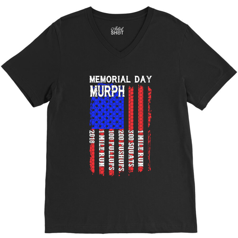 Memorial Day Murph Patriotic Flag 2019 Wod Challenge V-neck Tee | Artistshot