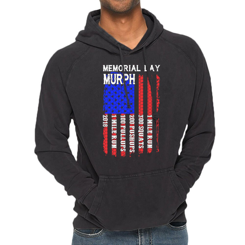 Memorial Day Murph Patriotic Flag 2019 Wod Challenge Vintage Hoodie | Artistshot