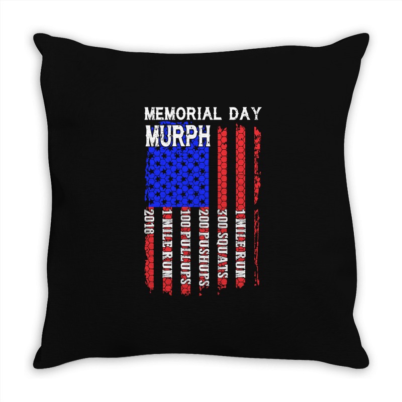 Memorial Day Murph Patriotic Flag 2019 Wod Challenge Throw Pillow | Artistshot