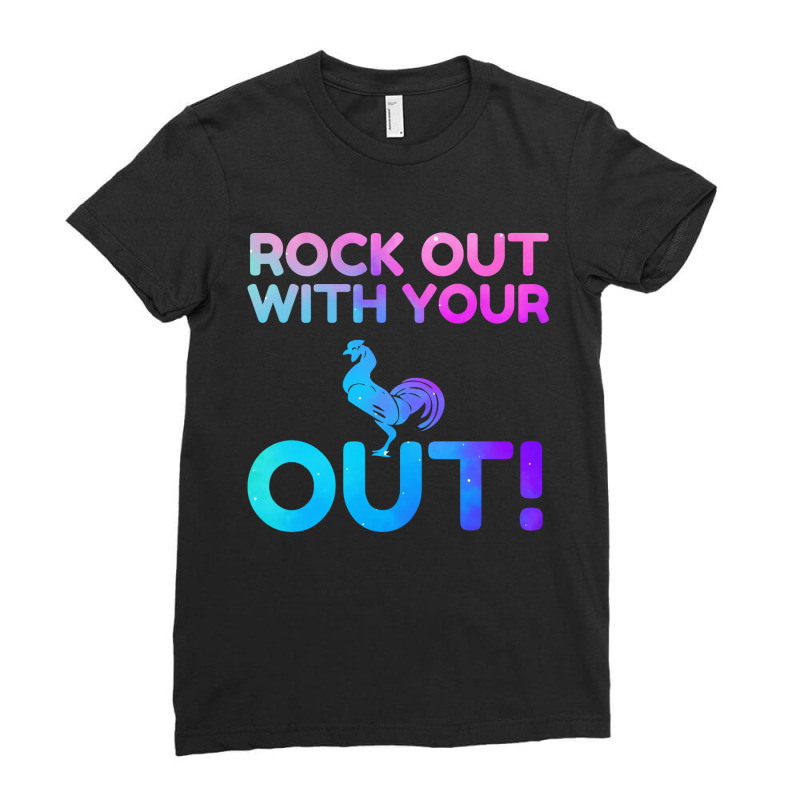 Rock Out Rooster Ladies Fitted T-Shirt by Barbara Apparel | Artistshot