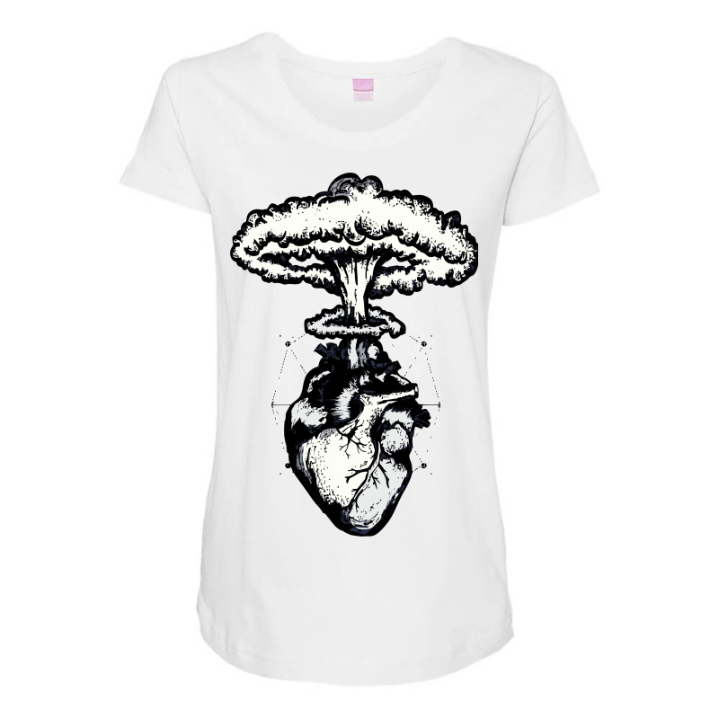 Heart And Nuclear Explosion Maternity Scoop Neck T-shirt | Artistshot