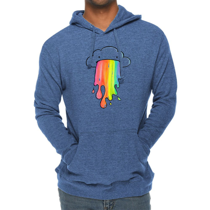 Cloud Overlay Rainbow Lightweight Hoodie by dikokazei | Artistshot