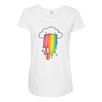 Cloud Overlay Rainbow Maternity Scoop Neck T-shirt | Artistshot