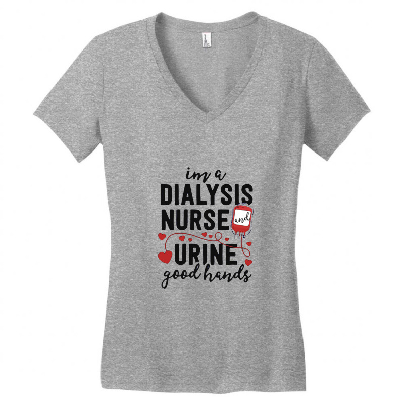 Dialysis Nurse Gifts For Women Funny Pun Urine Good Hands Women's V-Neck T-Shirt by johnoconnorart | Artistshot