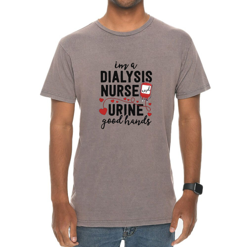 Dialysis Nurse Gifts For Women Funny Pun Urine Good Hands Vintage T-Shirt by johnoconnorart | Artistshot