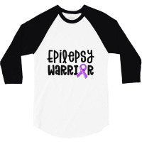 Epilepsy Warrior Shirt Kids Purple Ribbon Awareness Women 3/4 Sleeve Shirt | Artistshot