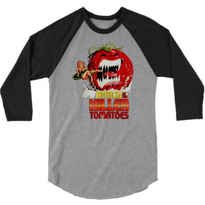 Attack Of The Killer Tomatoes 3/4 Sleeve Shirt Designed By Wildern