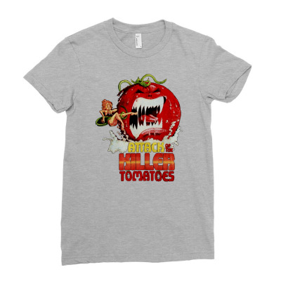 Attack Of The Killer Tomatoes Ladies Fitted T-shirt Designed By Wildern