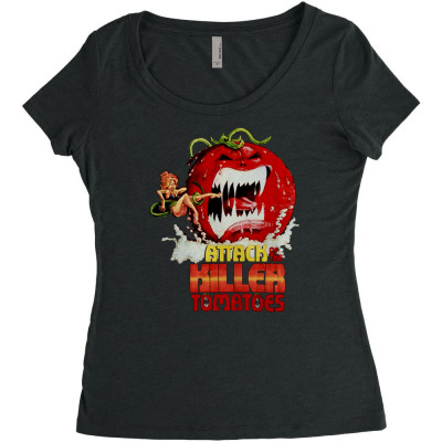 Attack Of The Killer Tomatoes Women's Triblend Scoop T-shirt Designed By Wildern